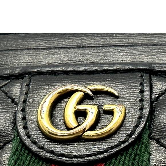 Gucci RARE Black Quilted Leather GG Marmont Card Holder w/ Cert. of Auth, No Box - Picture 6 of 14